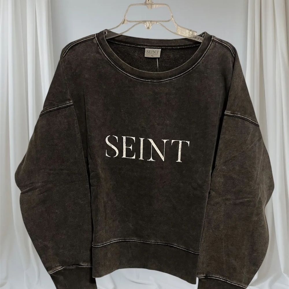 SEINT Women's Black Sweatshirt - NWOT - 2X